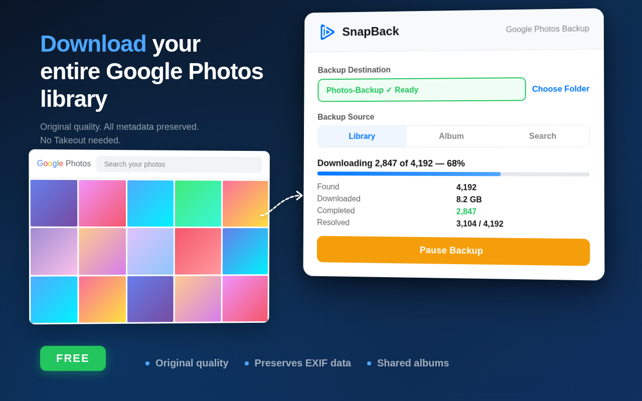 Snapback - Google Photos Downloader - 截图 3