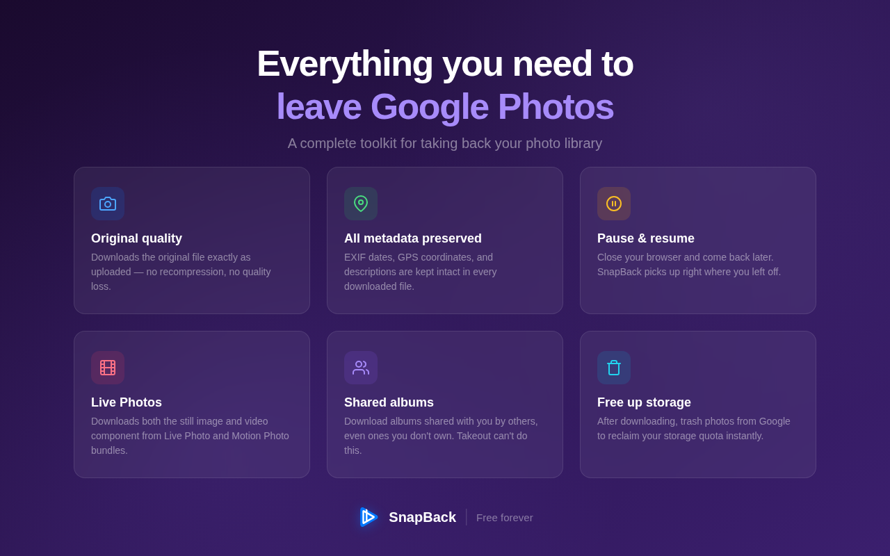 Snapback - Google Photos Downloader - 截图 4