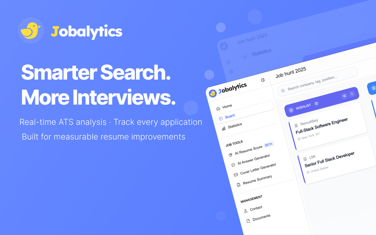 Jobalytics - ATS Resume Checker & Job Tracker - 截图 3