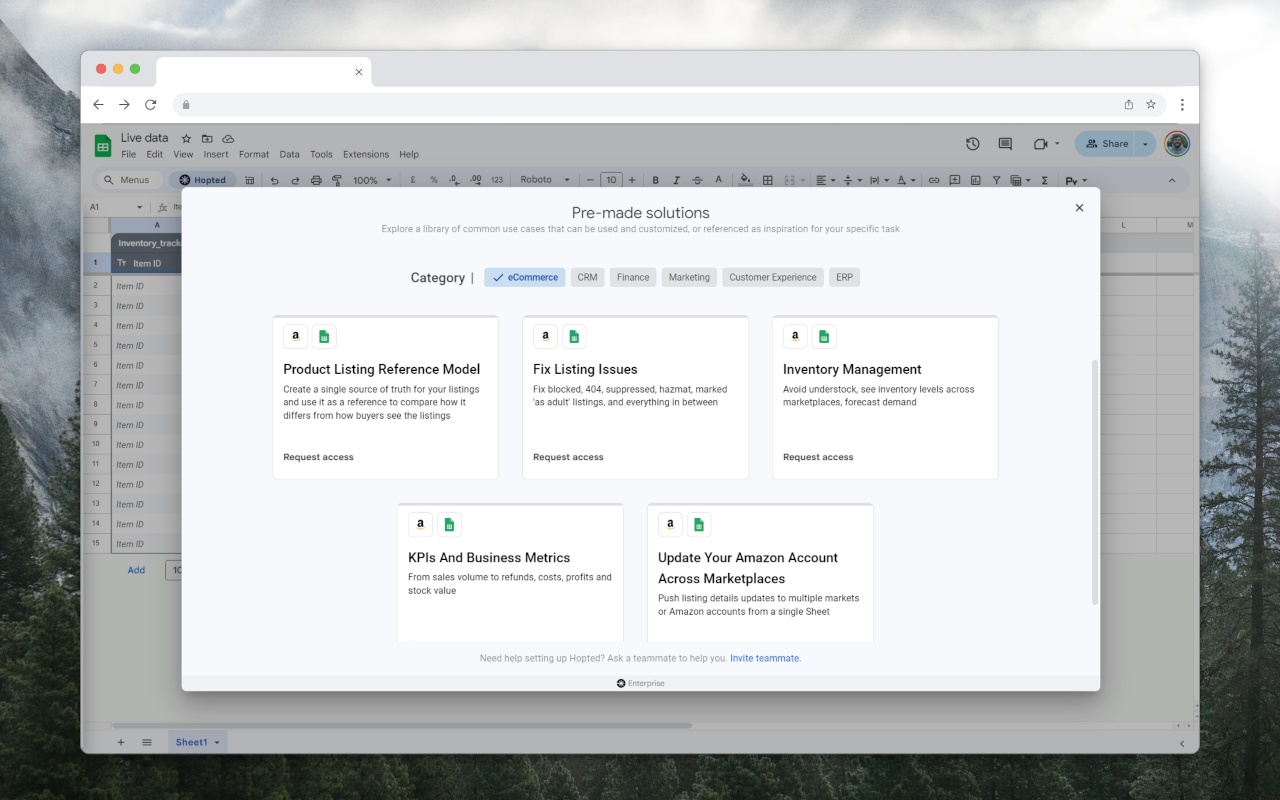 Hopted: Amazon, E-commerce Connector for Google Sheets - 截图 2