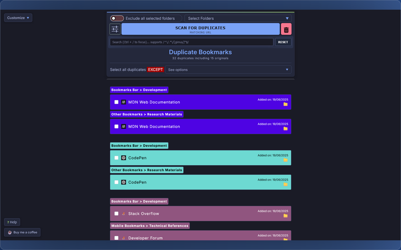 Quick Duplicate Bookmarks Finder - 截图 4