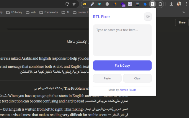 RTL Text Fixer - 截图 1