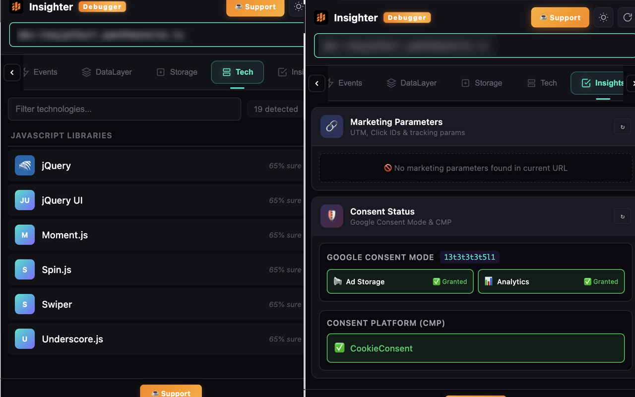 Insighter Debugger - GTM, GA4, Meta Pixel, Google Ads & TikTok - 截图 1