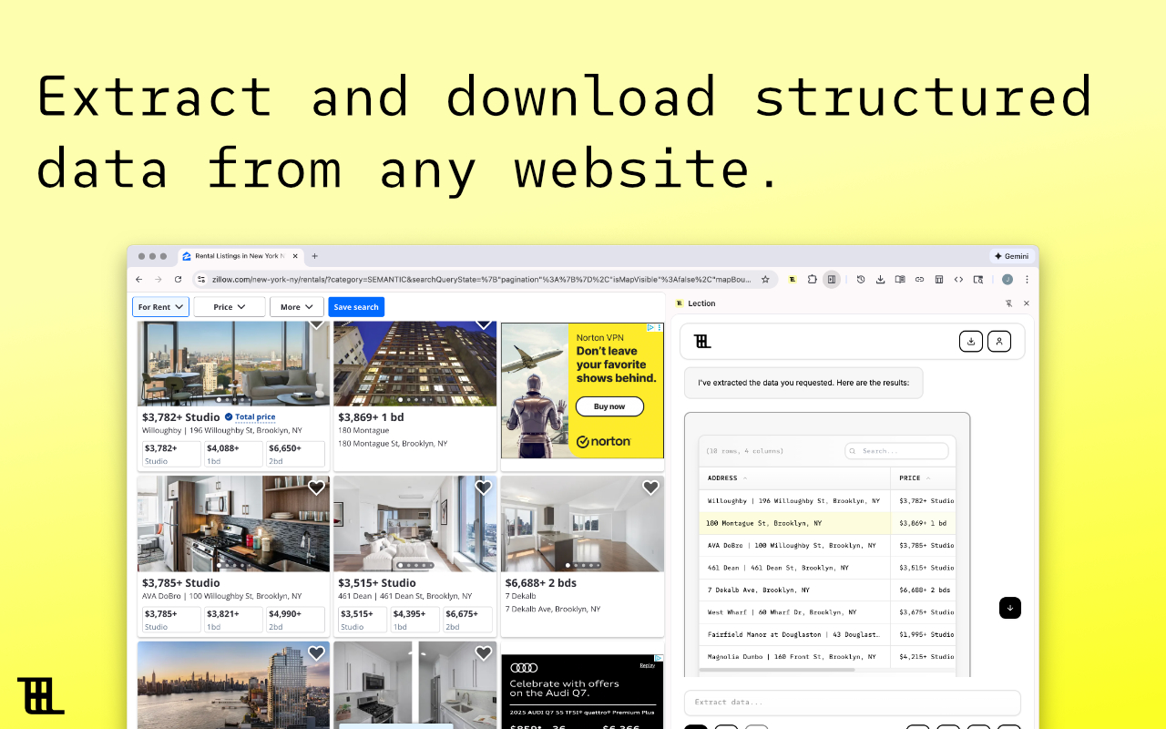 Lection - AI Data Extractor and Web Scraper - 截图 2