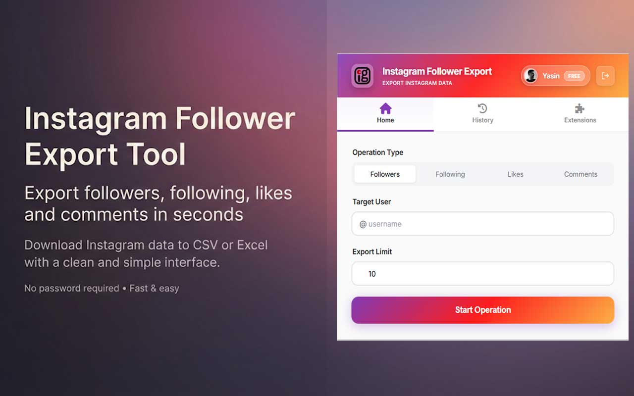 Instagram粉丝导出工具 - 截图 2