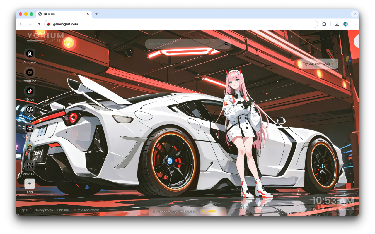 Zero Two Toyota GR 86 4K Live Wallpaper - 截图 1