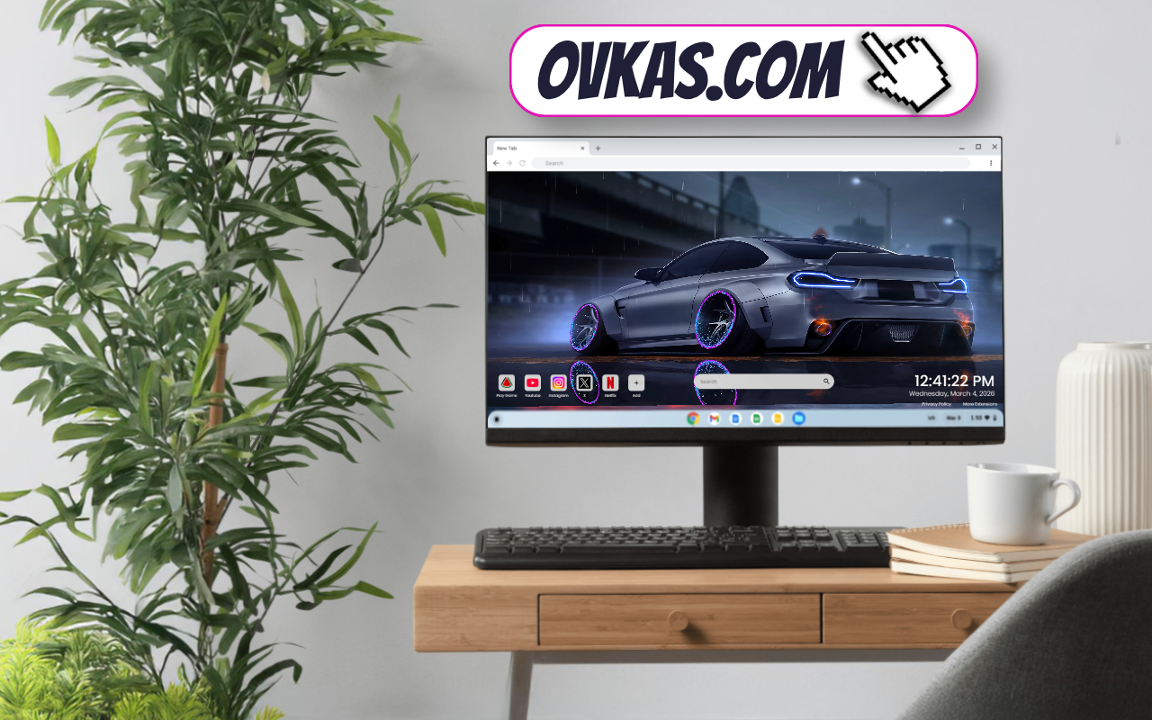 BMW M4 Neon Rain Night Drift Live Wallpaper - 截图 2