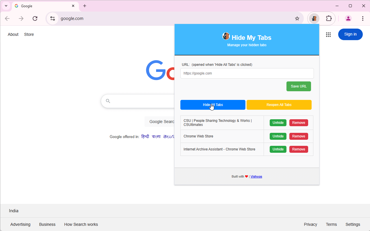 HideMyTabs - 截图 1
