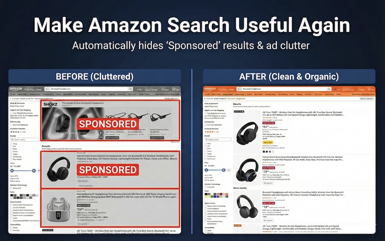 De-Sponsor for Amazon: Free, open source ad blocker for Amazon Search - 截图 5