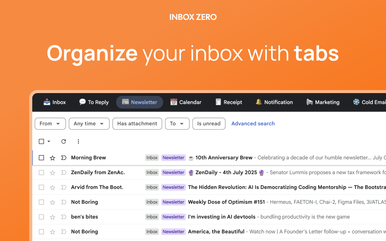 Inbox Zero Tabs for Gmail - 截图 3