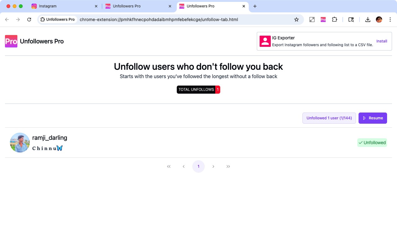 Unfollowers Pro - IG Auto Unfollow - 截图 1