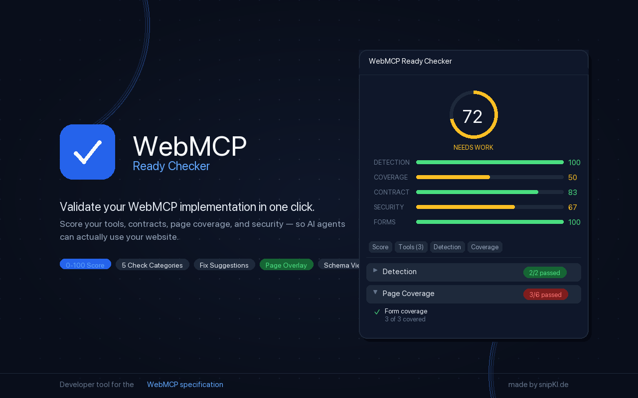 WebMCP Ready Checker - 截图 1