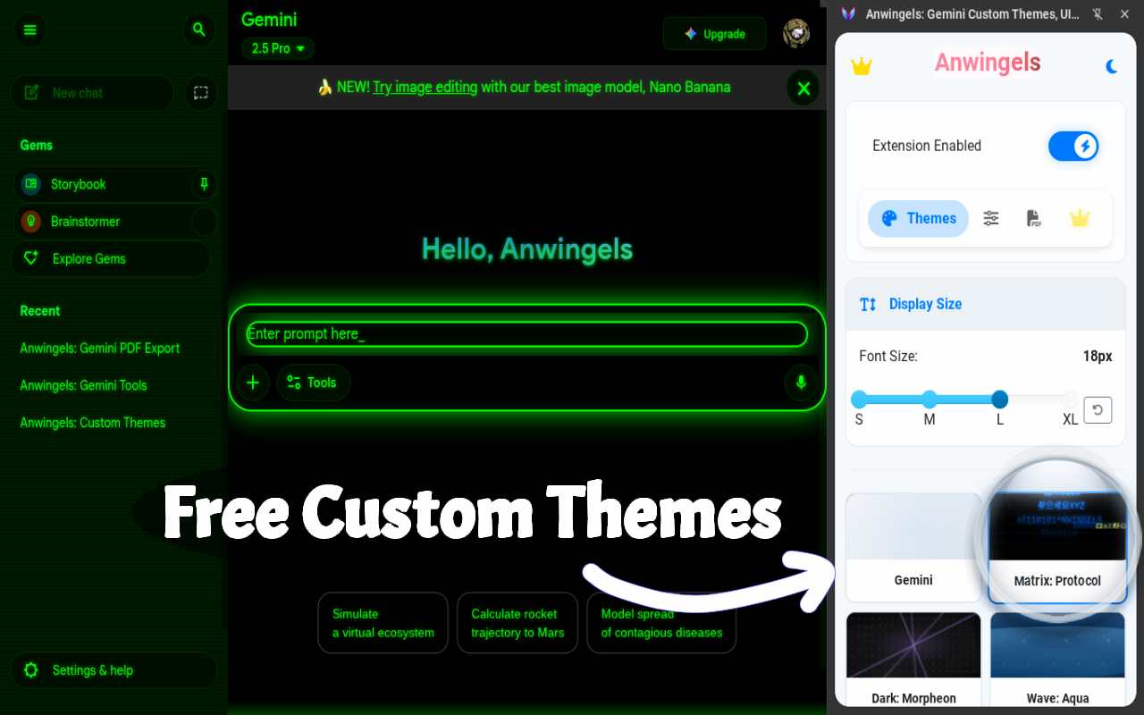 Anwingels: Premium Themes, Live Editor & Export Gemini 3 Chat to PDF - 截图 2