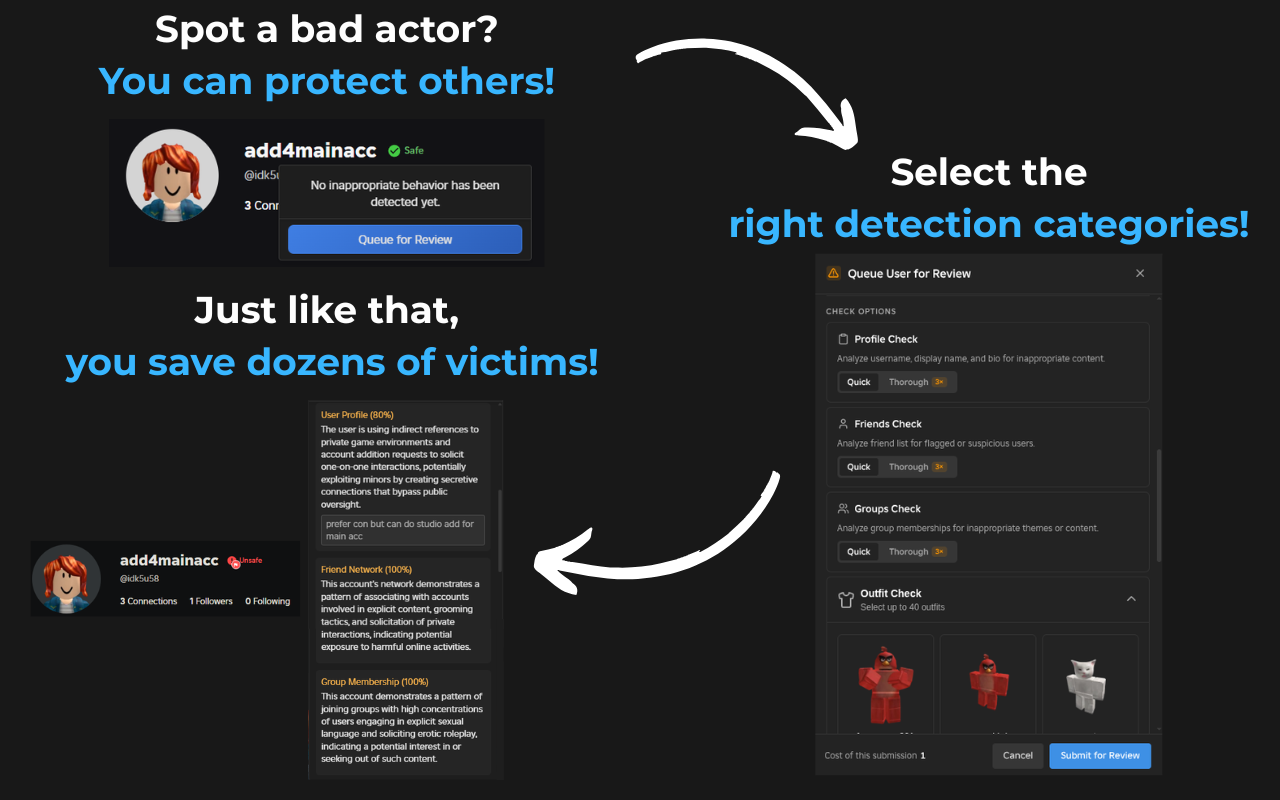Rotector - Roblox Safety Warnings - 截图 3