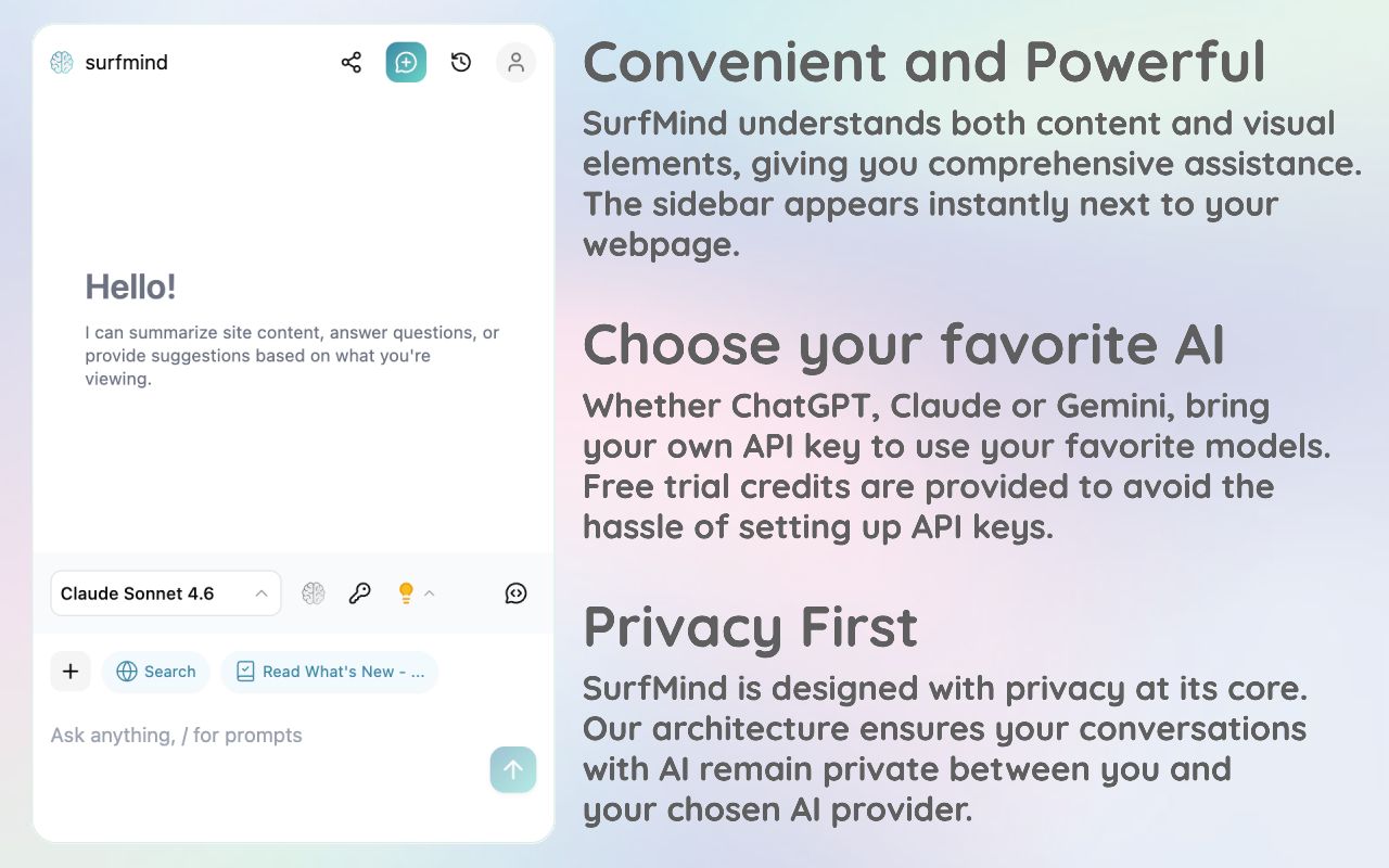 SurfMind: 免费AI聊天(GPT, Claude, Gemini, OpenRouter) - 截图 4