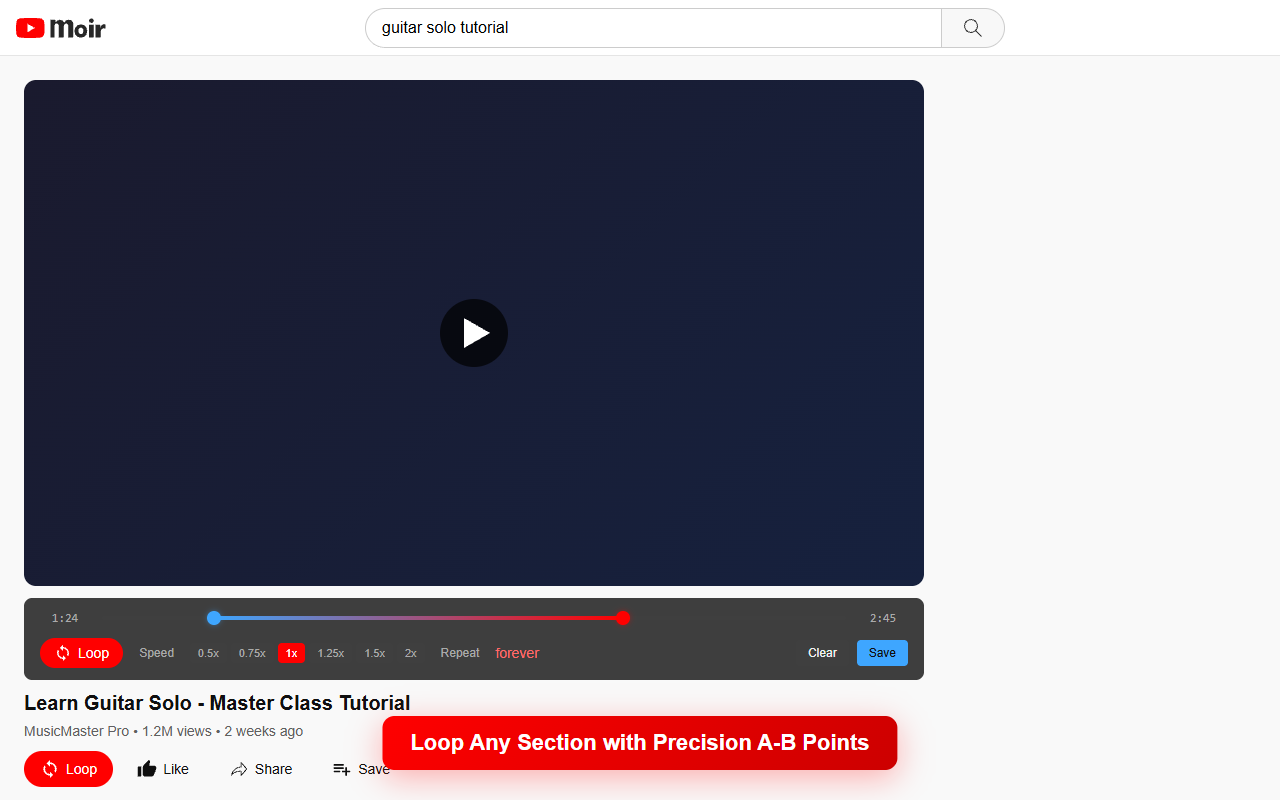 YouTube Looper Pro - Repeat Video Sections - 截图 1