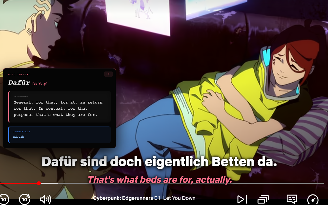 RemFluent: Netflix Language Learning - 截图 1
