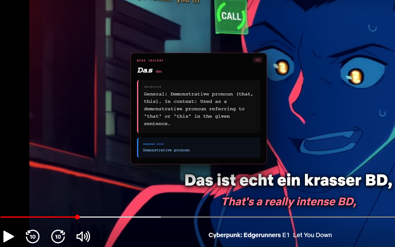 RemFluent: Netflix Language Learning - 截图 3