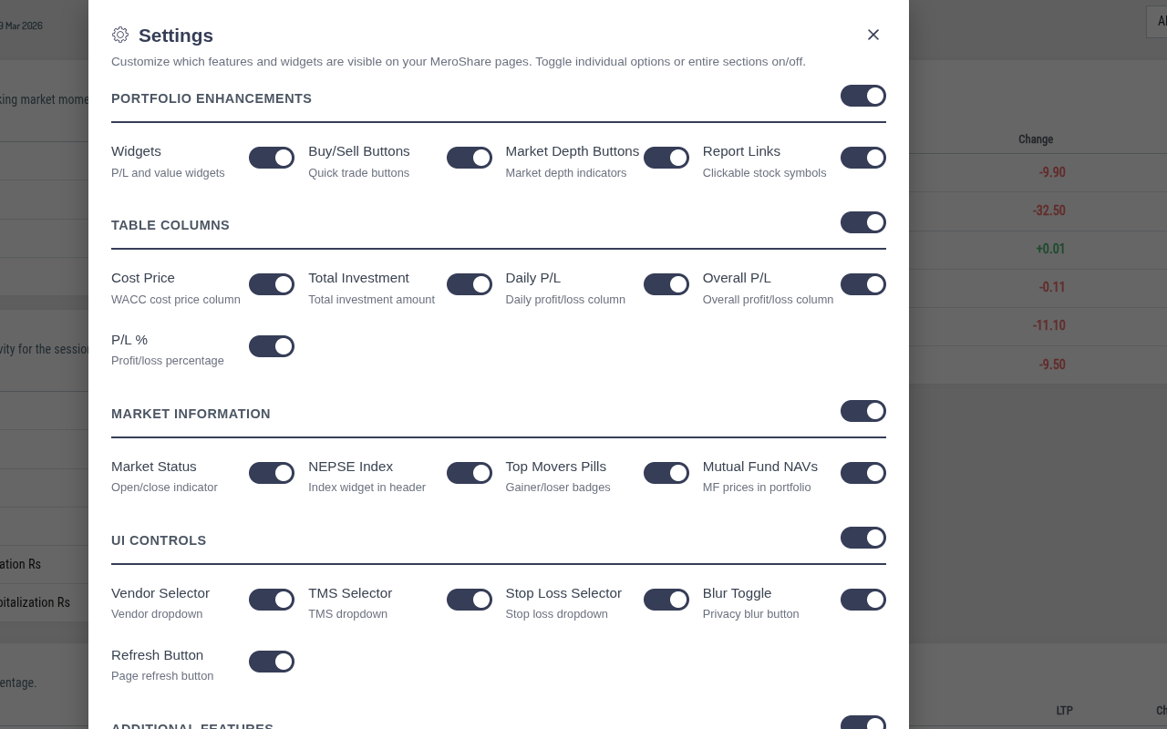 Advanced Widgets for MeroShare - 截图 3