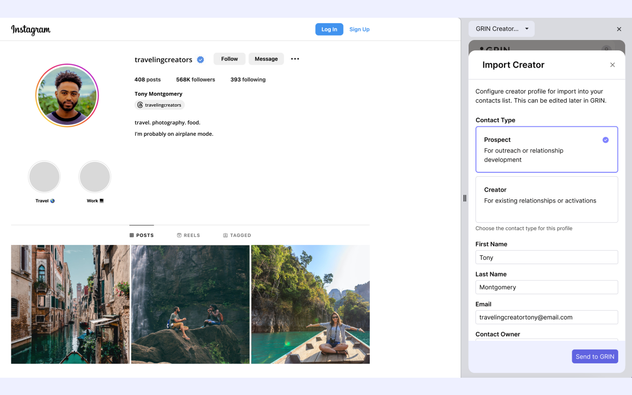 GRIN Creator Discovery Web Extension - 截图 2