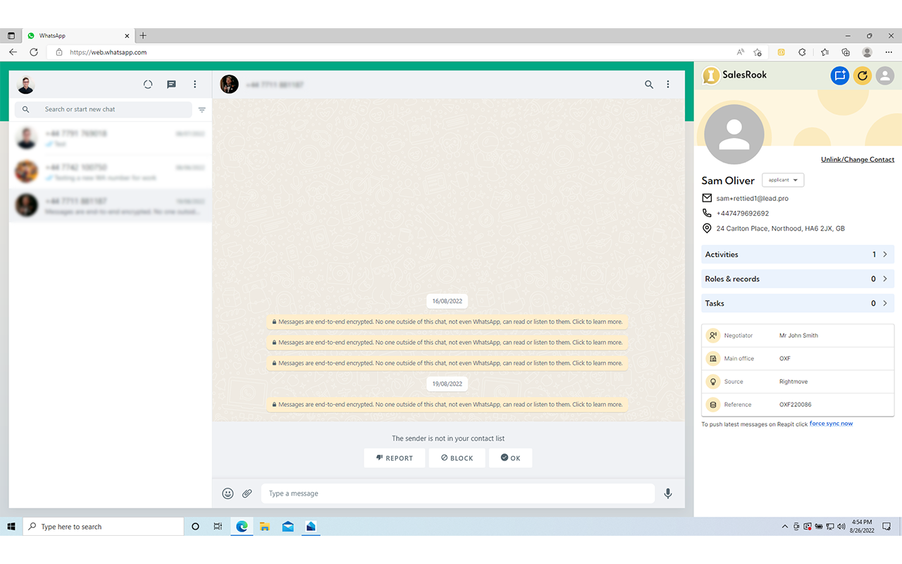 SalesRook for WhatsApp and Reapit - 截图 4
