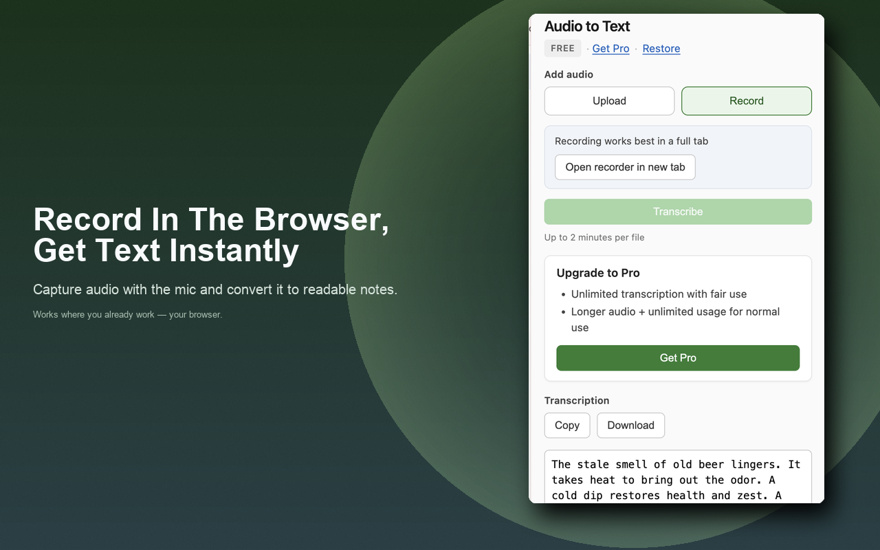Audio to Text – Transcribe Voice & Files - 截图 5