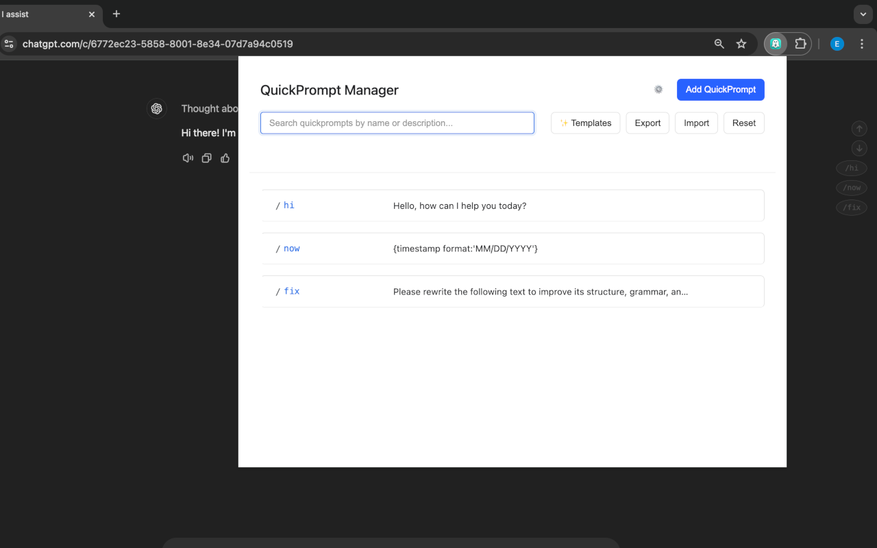 Ghostype: QuickPrompts for ChatGPT - 截图 1