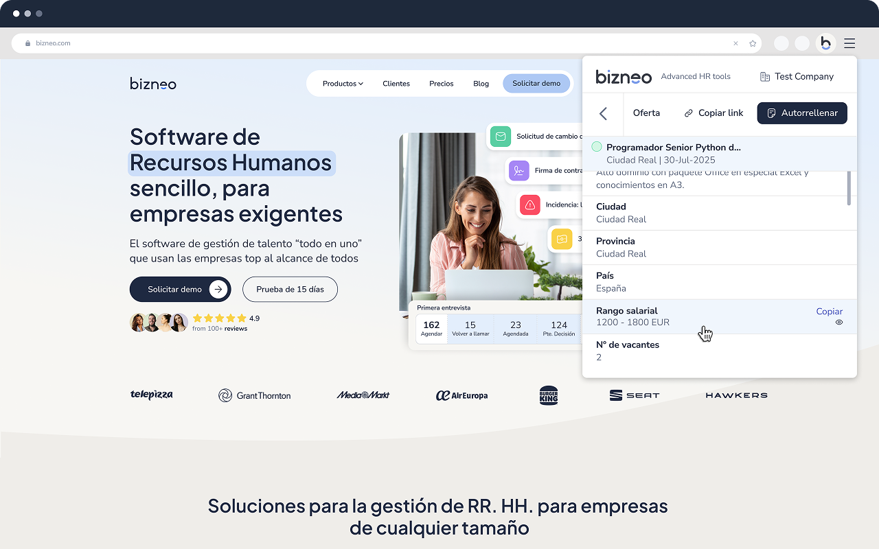 Bizneo Hire Extension - 截图 2