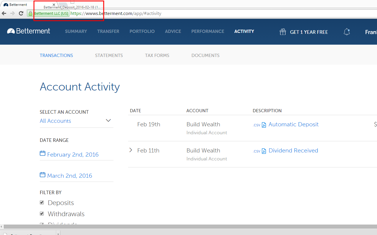 Betterment PDF to CSV exporter - 截图 3