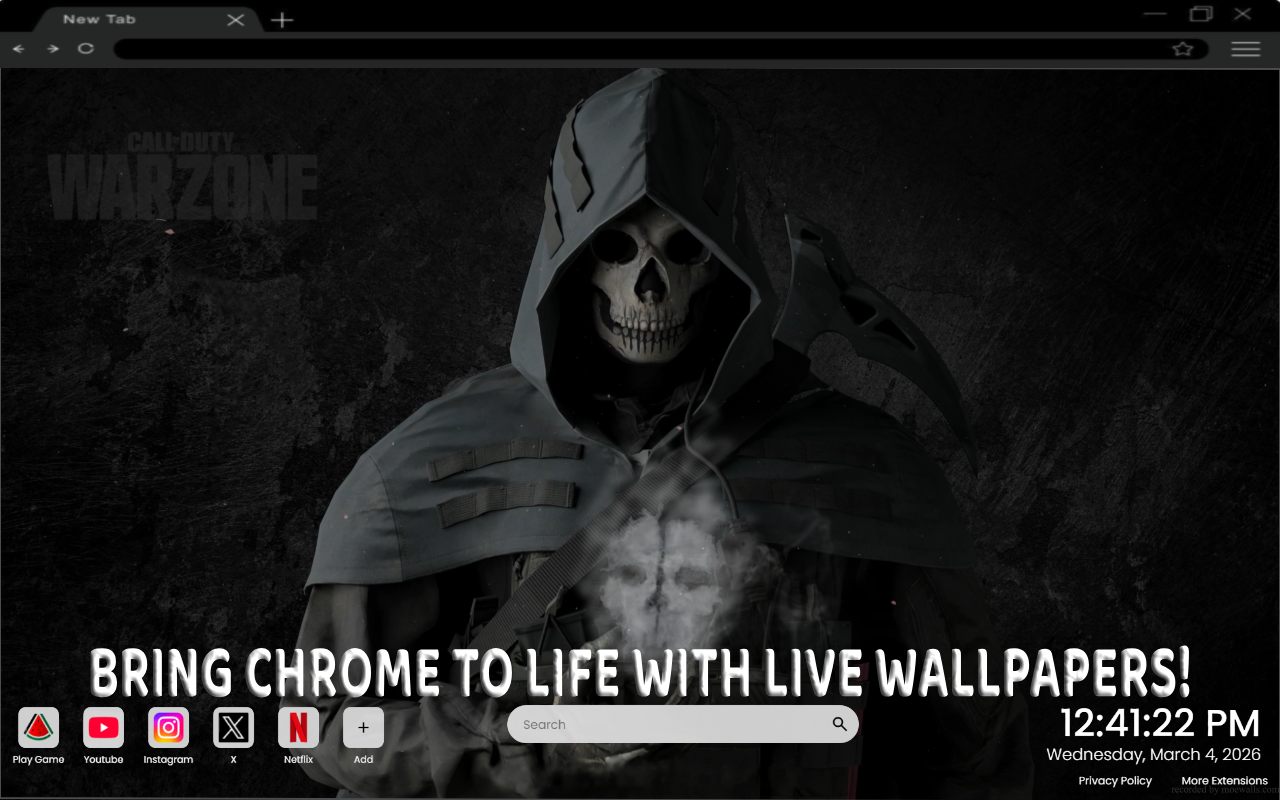 Ghost Skull Mask Call Of Duty Warzone Live Wallpaper - 截图 3