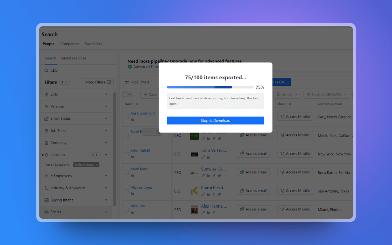 Apollo Scraper | 轻松提取和导出 Apollo 潜在客户 - 截图 2