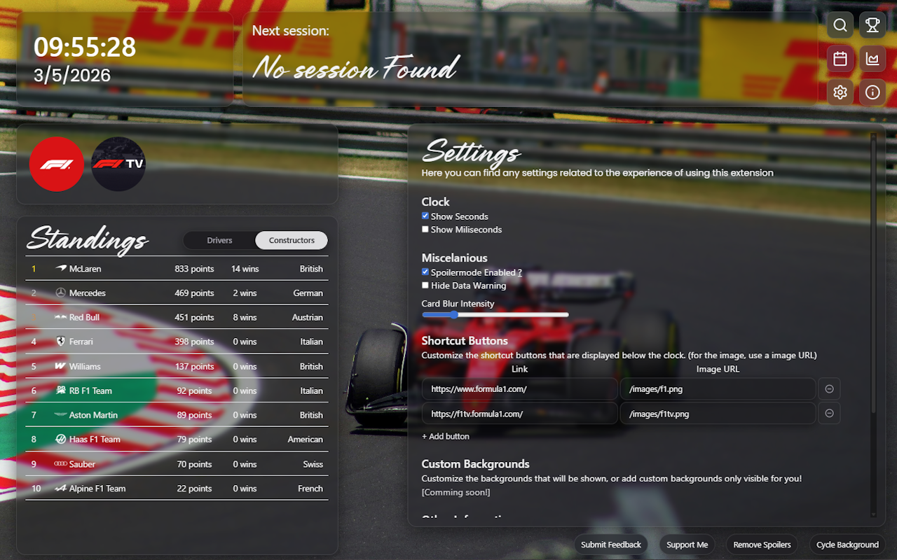 F1 Newtab - 截图 2