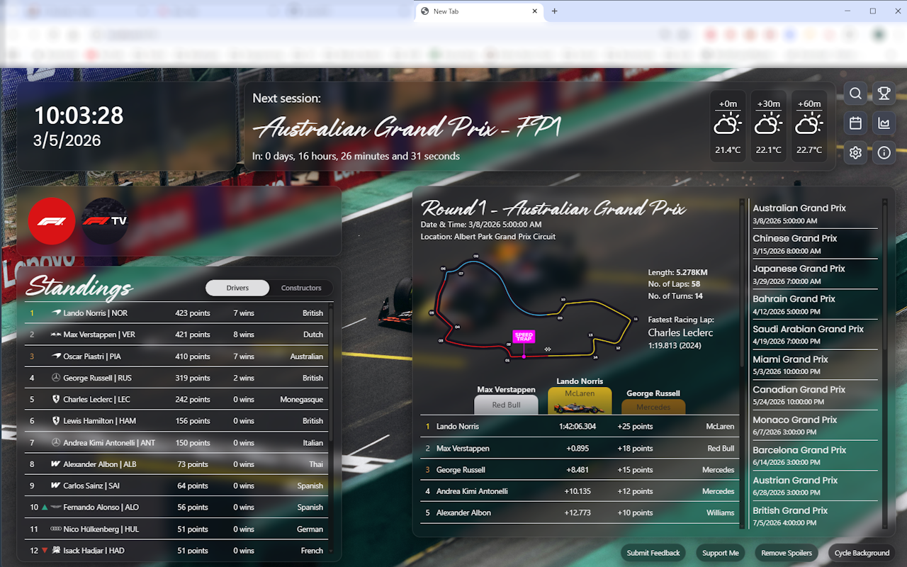 F1 Newtab - 截图 4