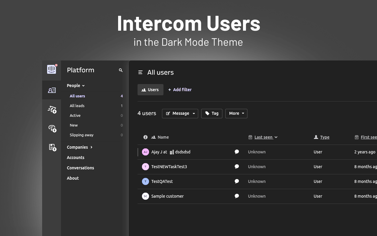 Dark Mode for Intercom - 截图 2