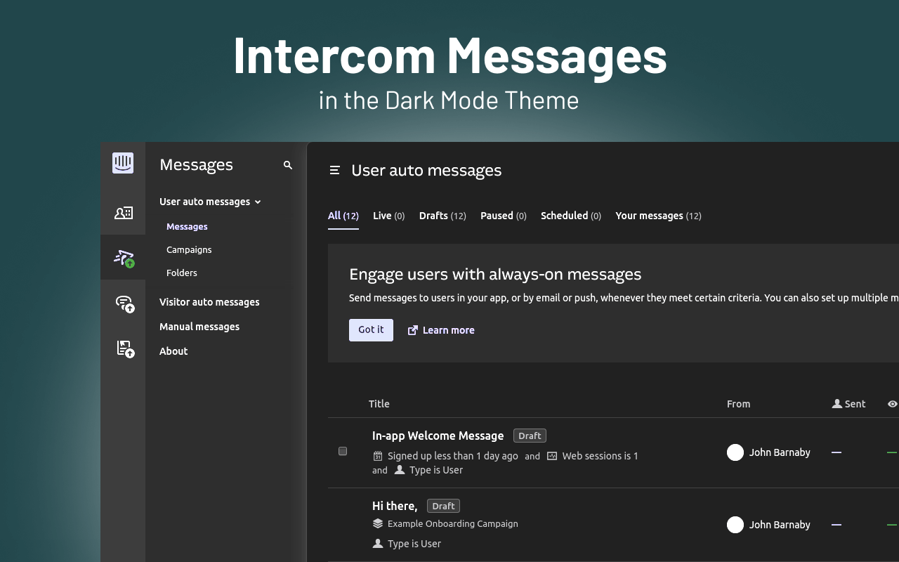 Dark Mode for Intercom - 截图 4