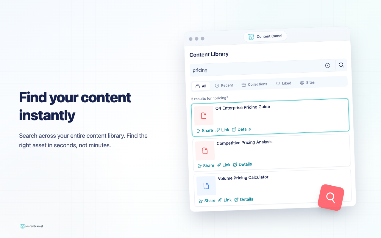 Content Camel: Sales Enablement Content Manager - 截图 1