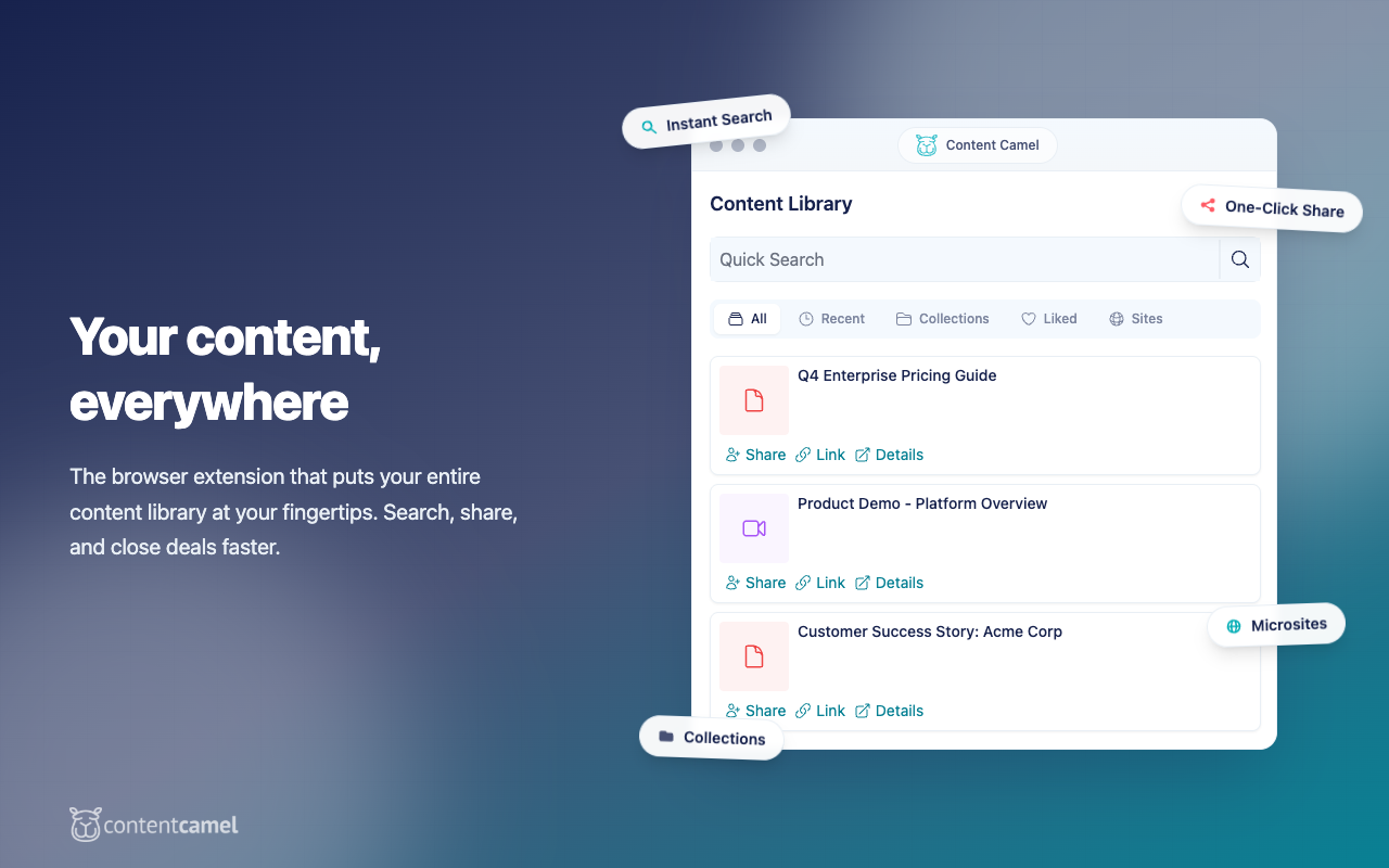 Content Camel: Sales Enablement Content Manager - 截图 2