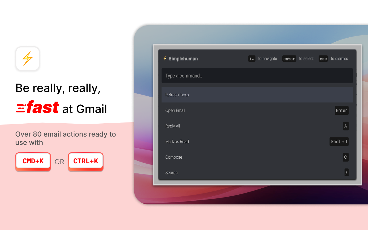 CMDK - Read Receipts, Split Inbox, Hotkeys & Reminders for Gmail - 截图 4