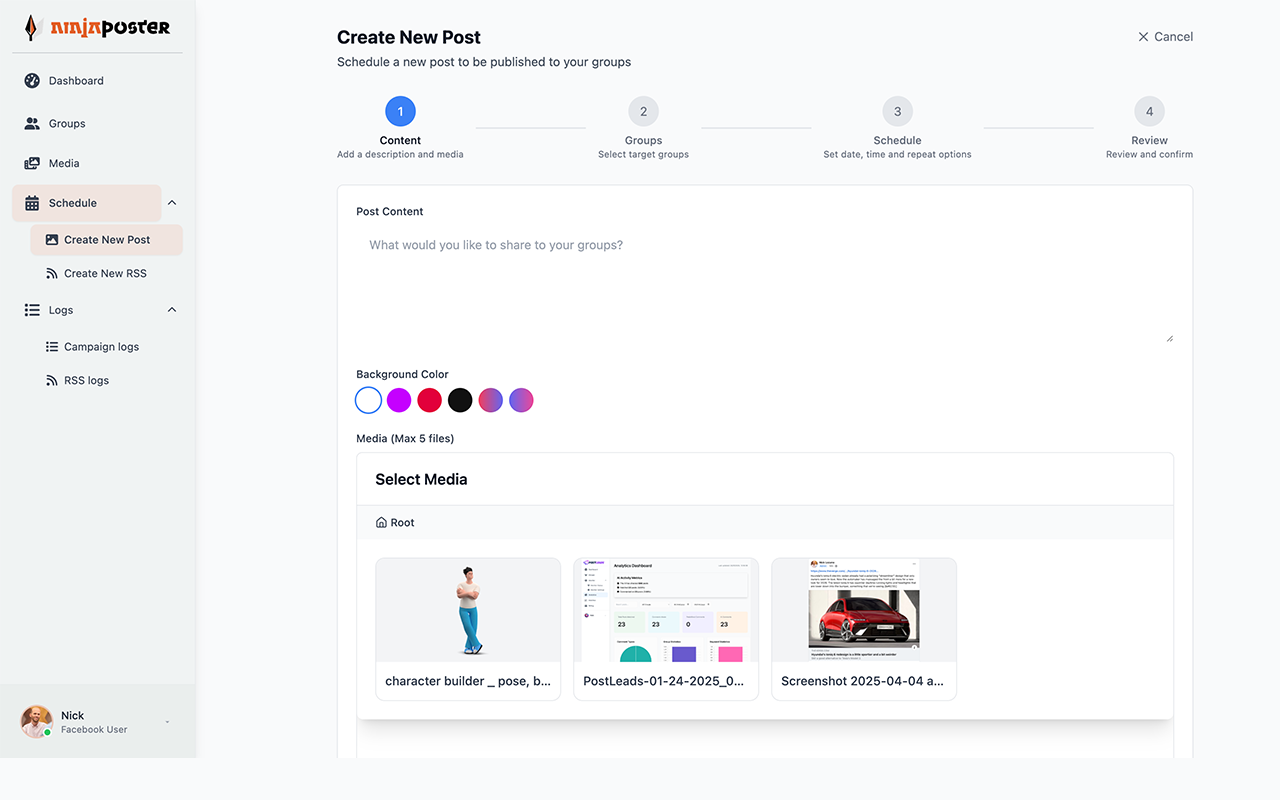 NinjaPoster - Auto Post to Facebook™ Groups Organically (AI-Powered) - 截图 3