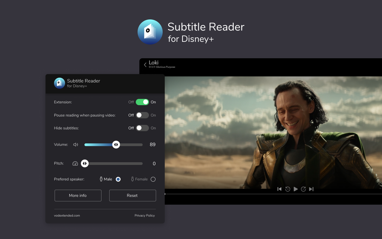 字幕阅读器适用于 Disney+ - 截图 1