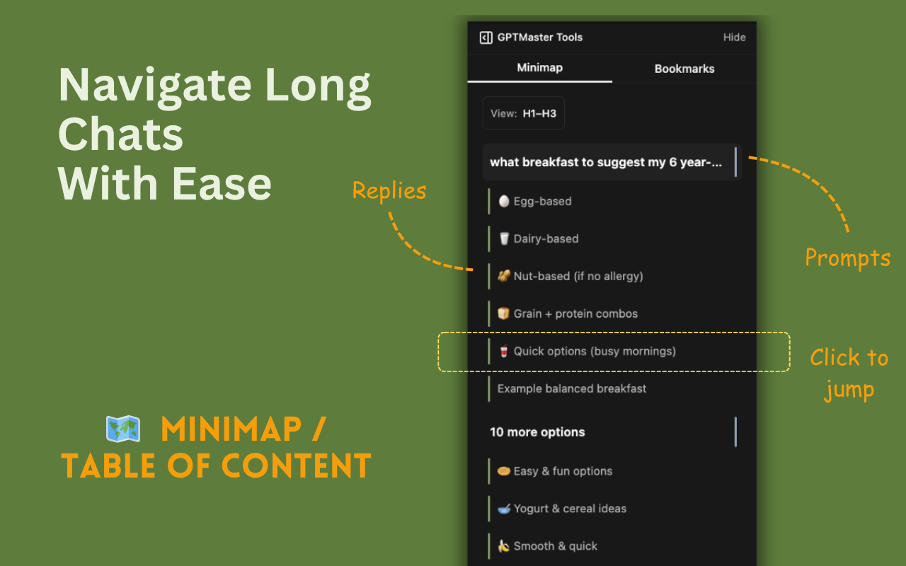 ChatGPT Prompts, Speed Booster, Side Chat, Minimap, Folders - GPT Master - 截图 2
