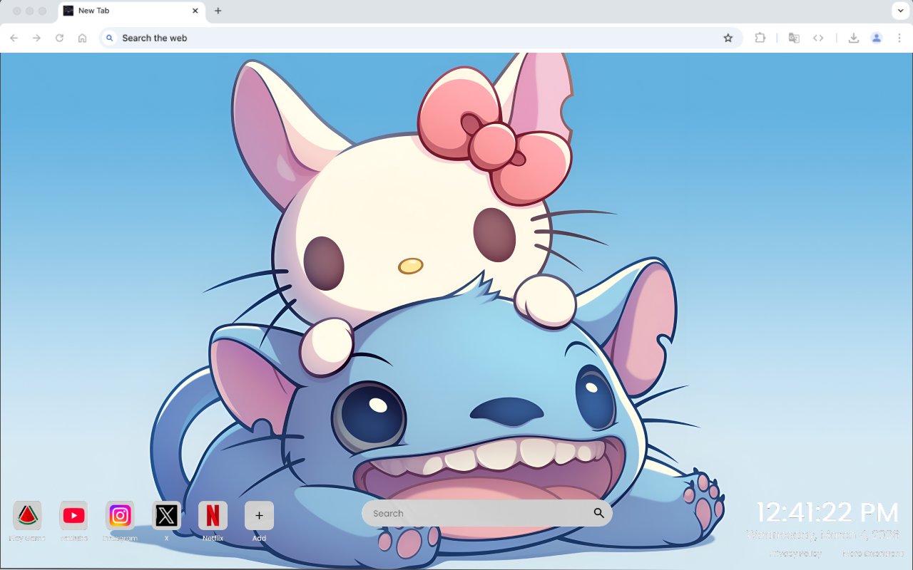 Stitch Hello Kitty Best Friends Live Wallpaper - 截图 1