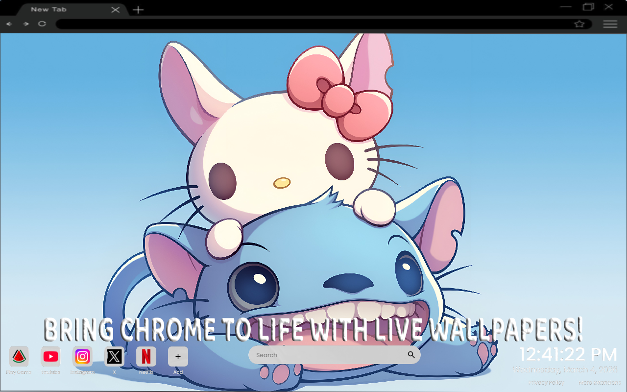 Stitch Hello Kitty Best Friends Live Wallpaper - 截图 2