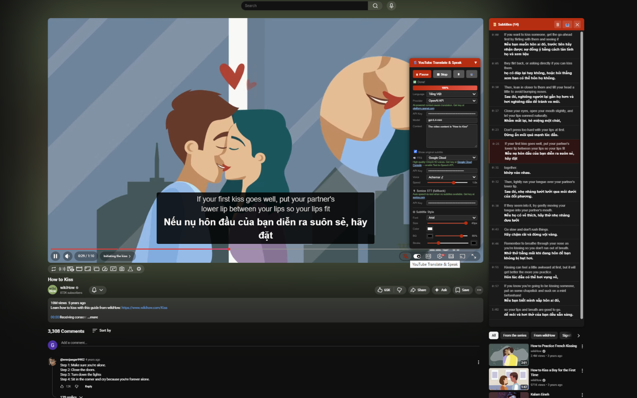 YouTube Translate & Speak - 截图 2