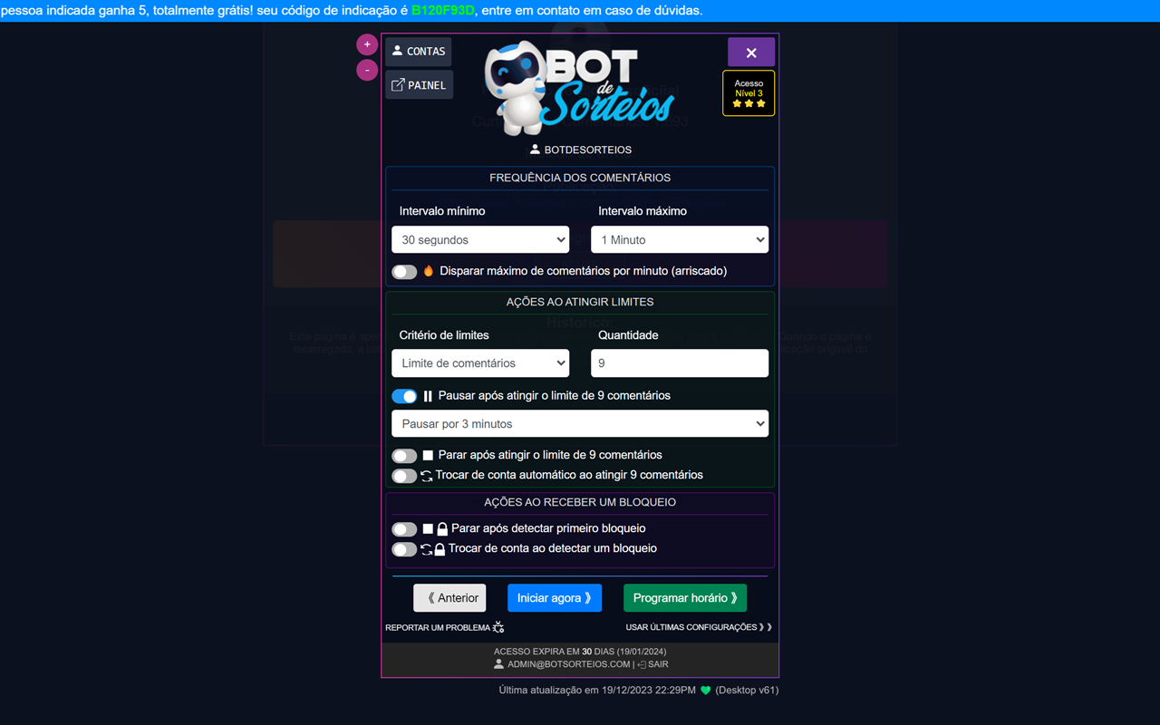 Robô de Comentários - Bot de Sorteios - 截图 2