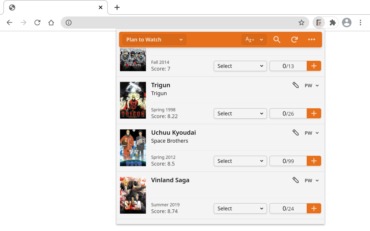 Anime List Popup - 截图 2