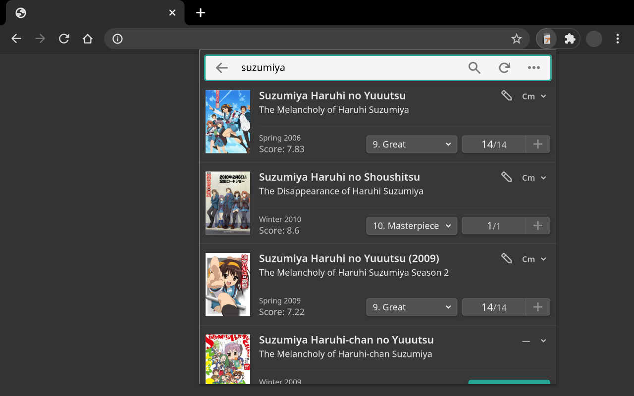 Anime List Popup - 截图 3