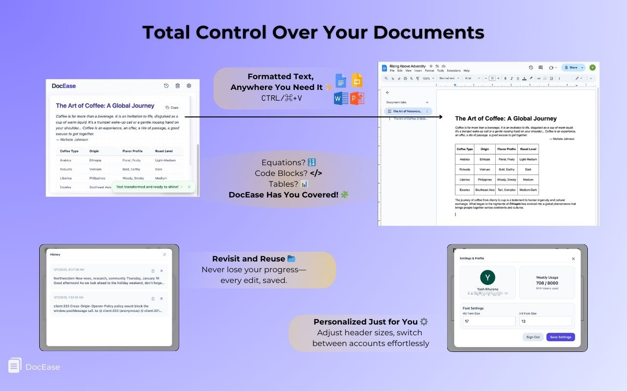 DocEase: AI Text Formatter for Docs - 截图 2