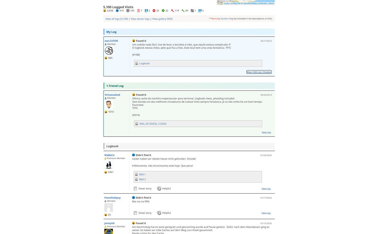 Geocaching Friends Logs - 截图 1