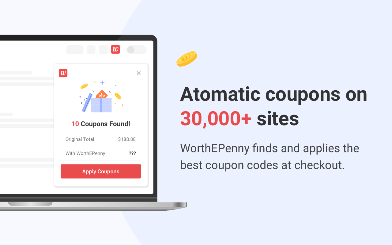 WorthEPenny: Automatic Coupons & Cash Back - 截图 2